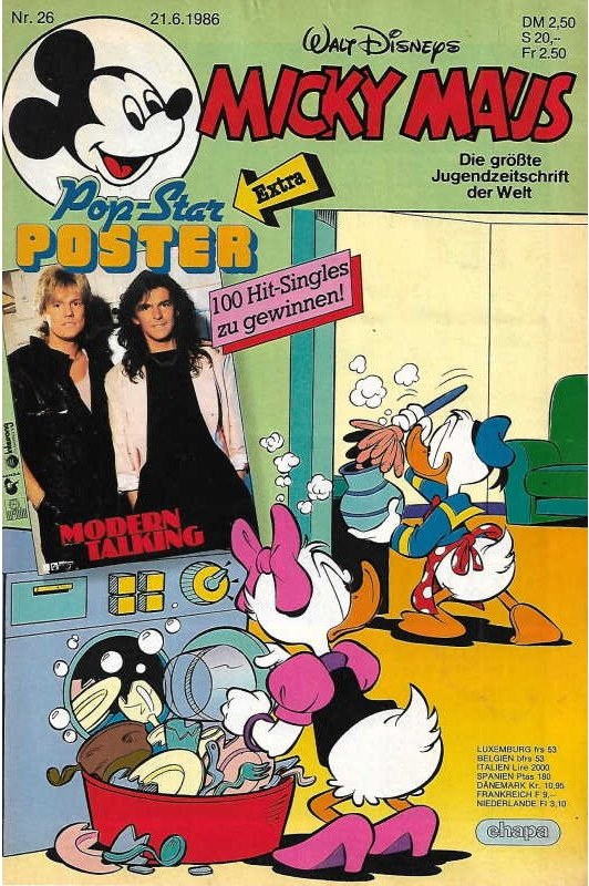 Micky Maus Magazine Germany 1986-26 – Thomas Anders Dieter Bohlen – Original Print Issue