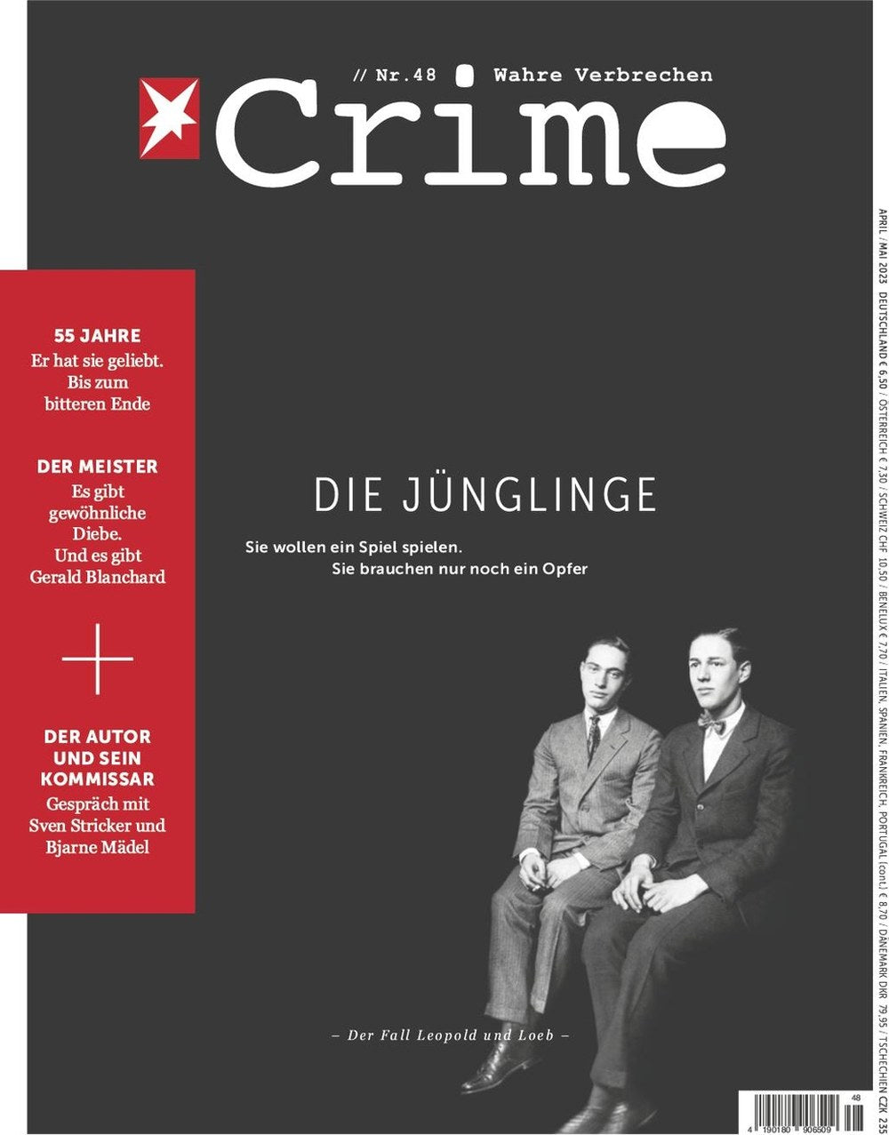 Stern Crime Revista Alemanha 2023-48 – Nathan Leopold Richard Loeb Gerald Blanchard Sven Stricker Bjarne Mädel – Edição original