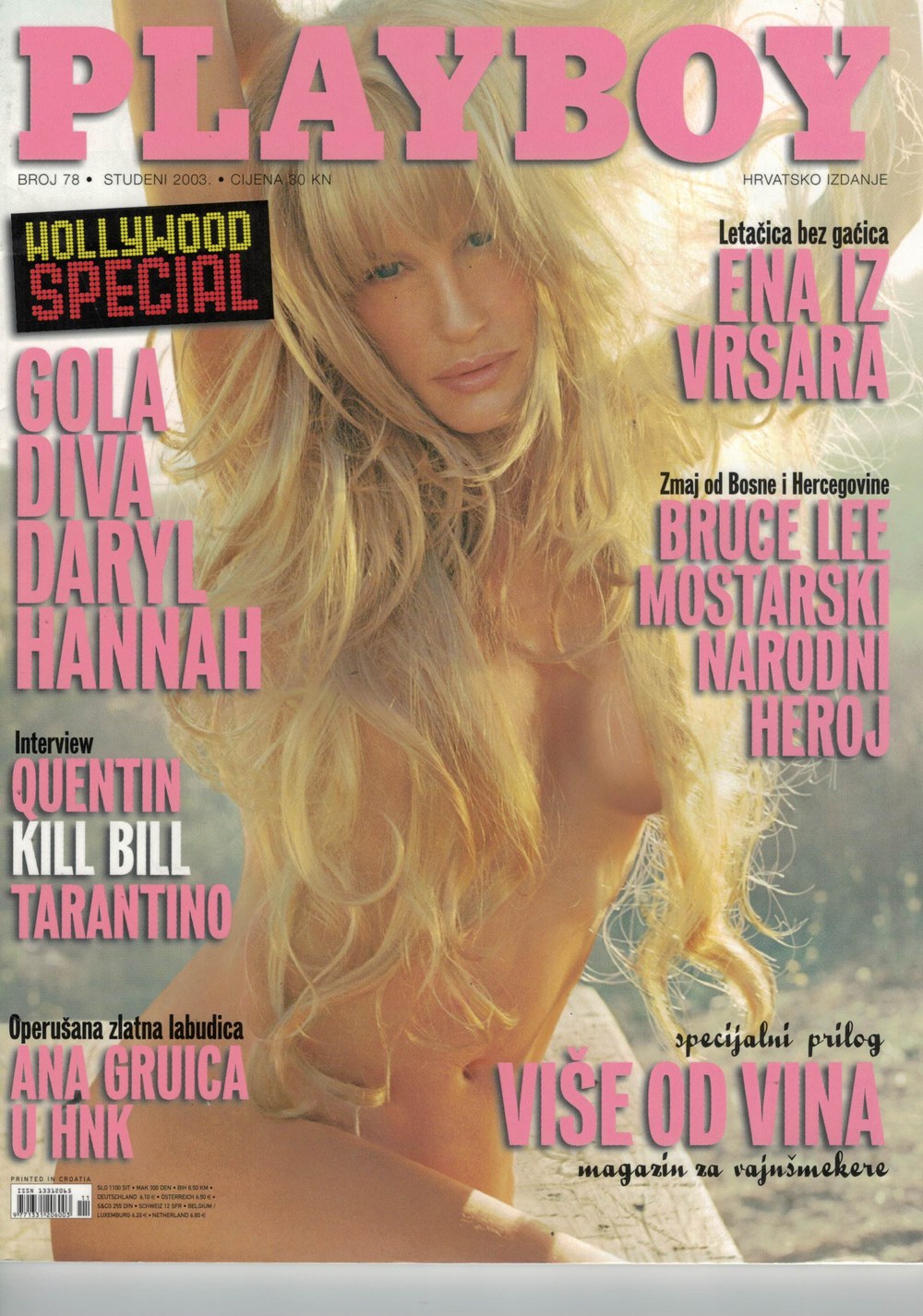 Playboy Magasin Kroatien 2003-11 – Daryl Hannah Quentin Tarantino Bruce Lee Ana Gruica – Originalutgåva