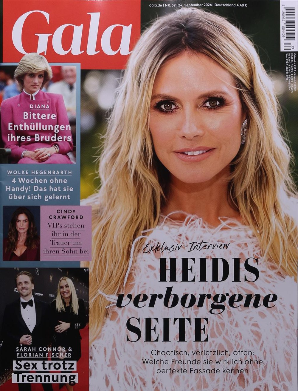 Gala Tijdschrift Duitsland 2026-39 – Heidi Klum Diana Spencer Wolke Hegenbarth Cindy Crawford Sarah Connor – Originele uitgave