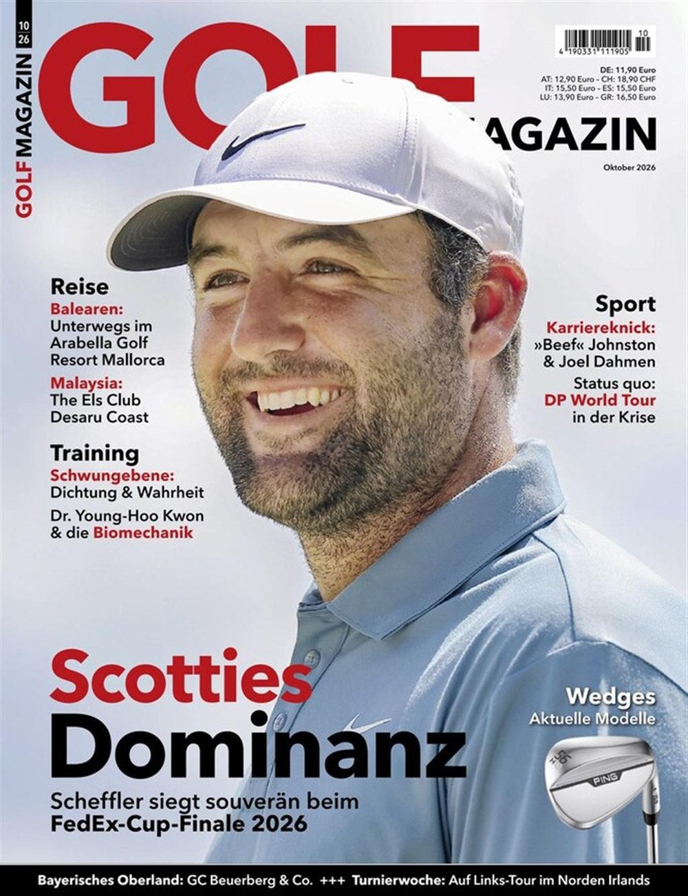 Golf Rivista Germania 2026-10 – Scottie Scheffler Andrew Johnston Joel Dahmen Young-Hoo Kwon – Edizione originale