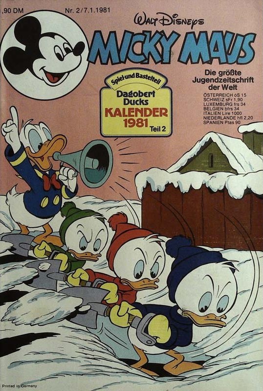 Micky Maus Tijdschrift Duitsland 1981-02 – Donald Duck Huey Duck Dewey Duck Louie Duck Dagobert Duck – Originele uitgave