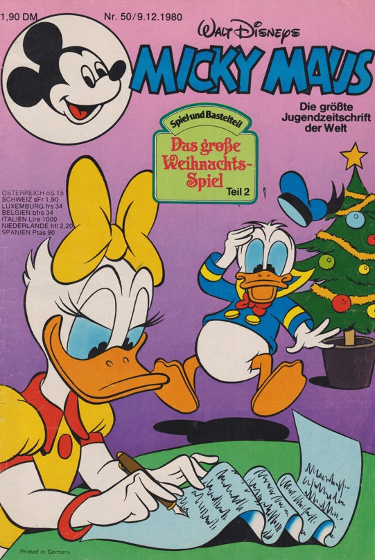 Micky Maus Lehti Saksa 1980-50 – Donald Duck Daisy Duck Micky Maus – Alkuperäinen painos