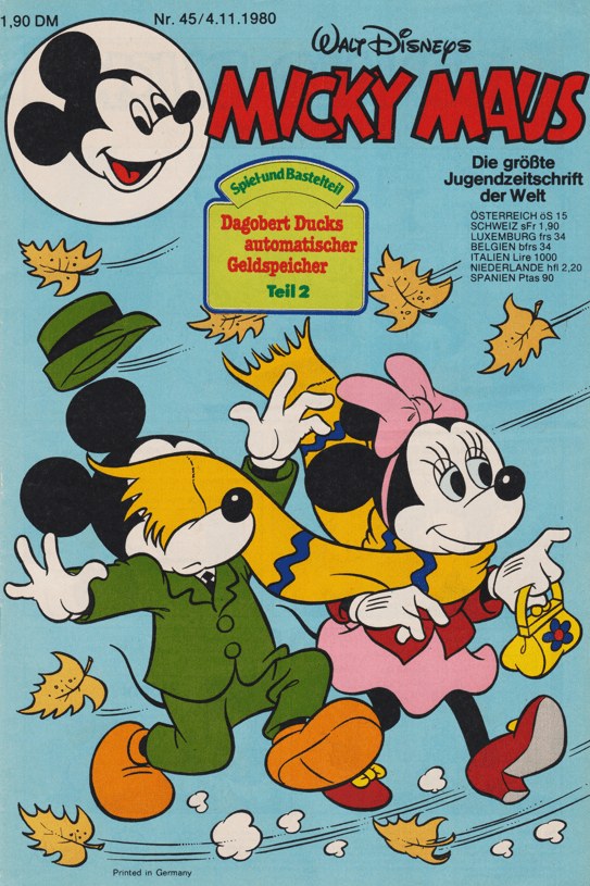 Micky Maus Revista Alemanha 1980-45 – Micky Maus Minnie Maus – Edição original