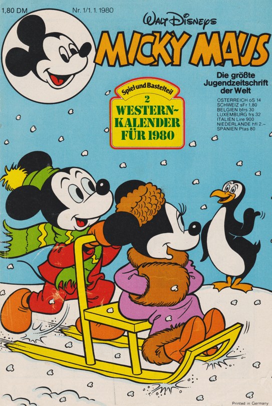 Micky Maus Revista Alemania 1980-01 – Micky Maus Minnie Maus – Edición original