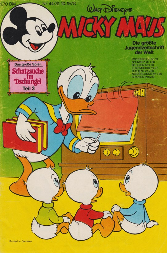 Micky Maus Lehti Saksa 1978-44 – Donald Duck Huey Dewey Louie Micky Maus – Alkuperäinen painos