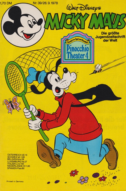 Micky Maus Lehti Saksa 1978-39 – Goofy Micky Maus – Alkuperäinen painos