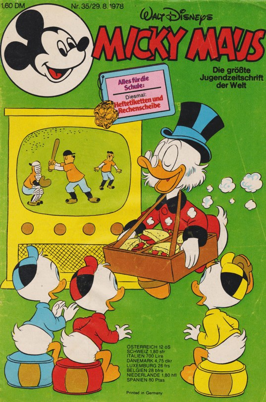 Micky Maus Tijdschrift Duitsland 1978-35 – Dagobert Duck Tick Trick Track – Originele uitgave