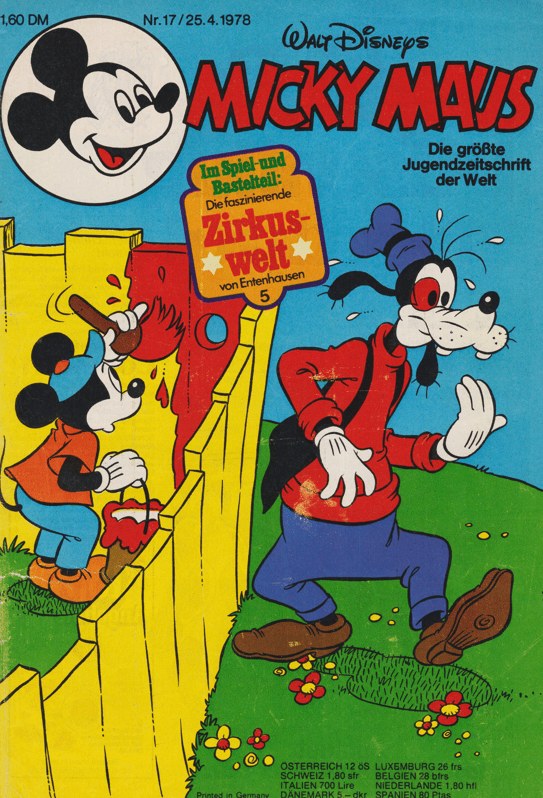 Micky Maus Magazine Germany 1978-17 – Micky Maus Goofy – Original Print Issue