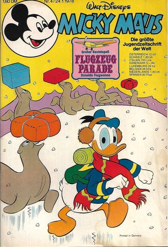 Micky Maus Revista Alemanha 1978-04 – Donald Duck Mickey Mouse – Edição original
