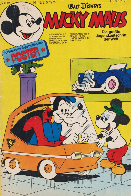 Micky Maus Revista Alemanha 1975-18 – Micky Maus Goofy – Edição original
