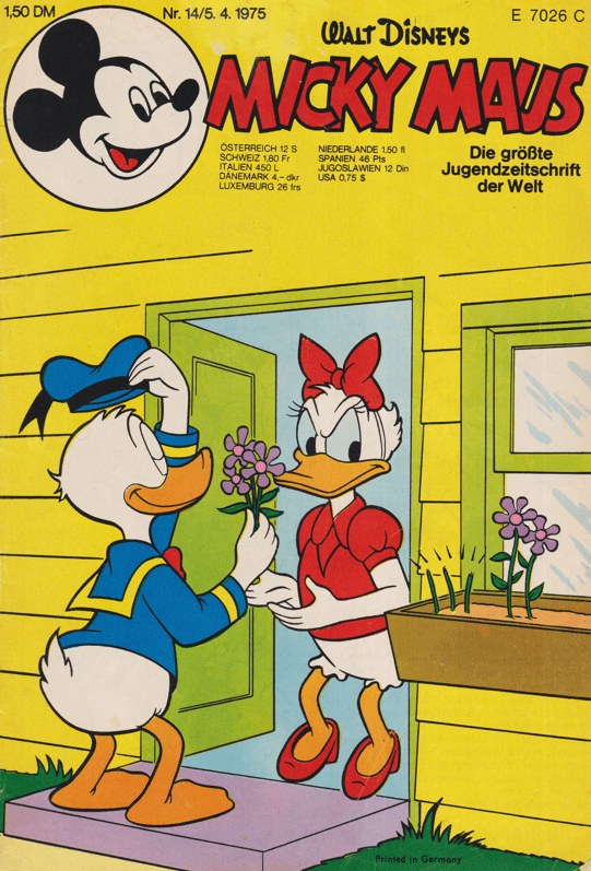 Micky Maus Rivista Germania 1975-14 – Donald Duck Daisy Duck – Edizione originale