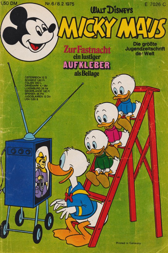 Micky Maus Tijdschrift Duitsland 1975-06 – Donald Duck Huey Duck Dewey Duck Louie Duck Micky Maus – Originele uitgave