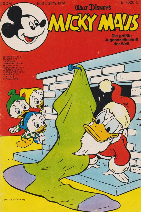 Micky Maus Rivista Germania 1974-51 – Donald Duck Huey Duck Dewey Duck Louie Duck – Edizione originale