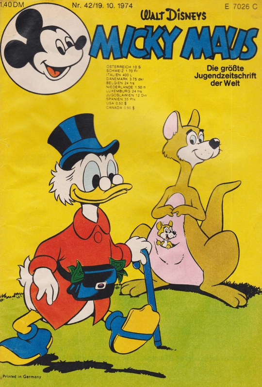 Micky Maus Tijdschrift Duitsland 1974-42 – Dagobert Duck – Originele uitgave