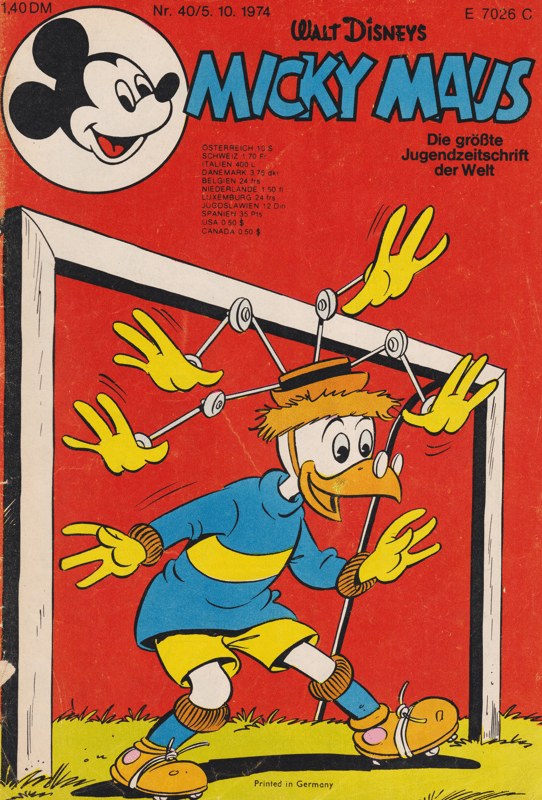 Micky Maus Revista Alemanha 1974-40 – Donald Duck Micky Maus – Edição original
