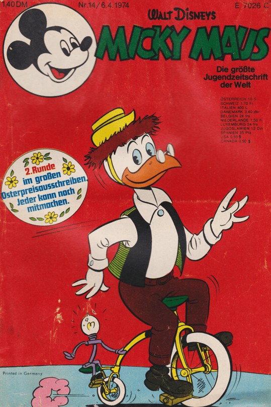 Micky Maus Lehti Saksa 1974-14 – Mickey Mouse Donald Duck – Alkuperäinen painos