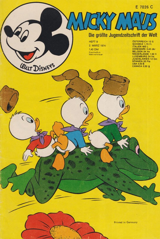 Micky Maus Tijdschrift Duitsland 1974-09 – Tick, Trick Und Track – Originele uitgave