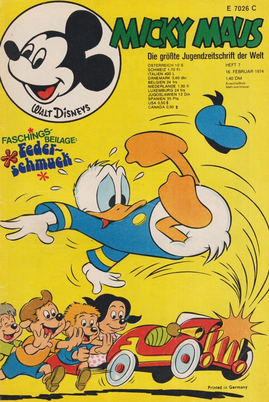Micky Maus Magasin Tyskland 1974-07 – Donald Duck Mickey Mouse – Originalutgåva