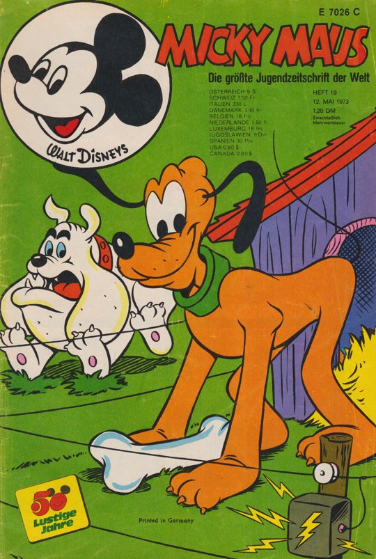 Micky Maus Tijdschrift Duitsland -19 Mickey Mouse Pluto Originele uitgave