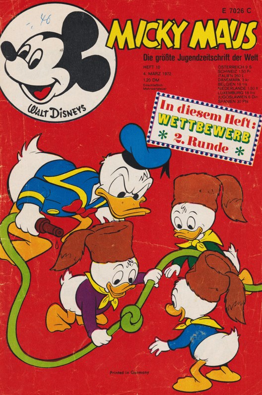 Micky Maus Revista Alemanha 1972-10 – Donald Duck Huey Duck Dewey Duck Louie Duck – Edição original