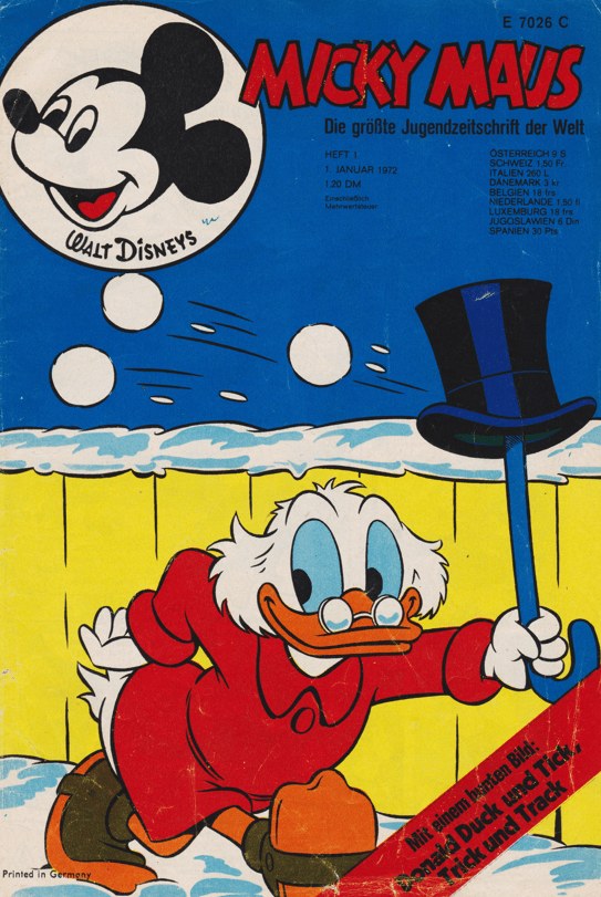 Micky Maus Tijdschrift Duitsland 1972-01 – Mickey Mouse Donald Duck Tick Trick Track – Originele uitgave