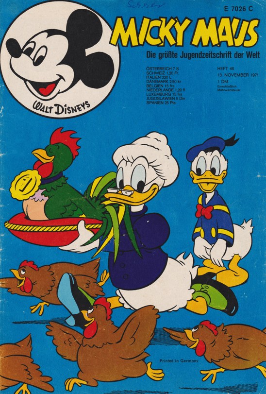 Micky Maus Lehti Saksa 1971-46 – Donald Duck Daisy Duck – Alkuperäinen painos