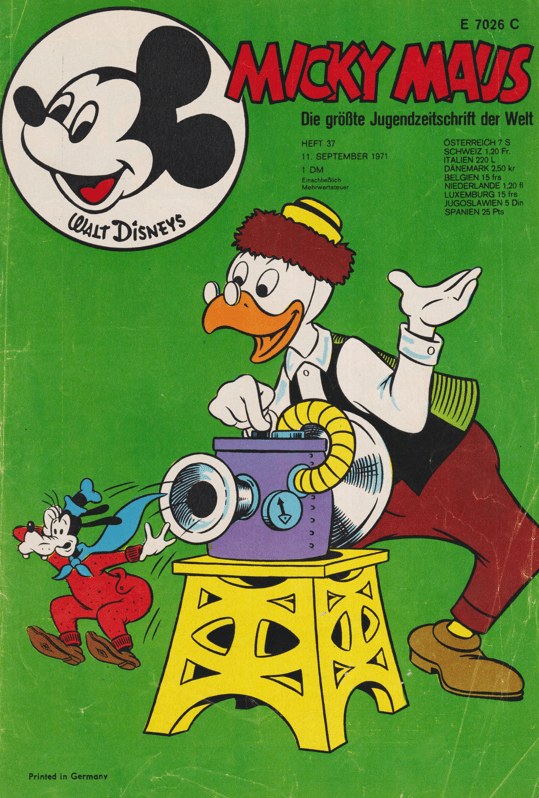 Micky Maus Tijdschrift Duitsland 1971-37 – Donald Duck Goofy – Originele uitgave