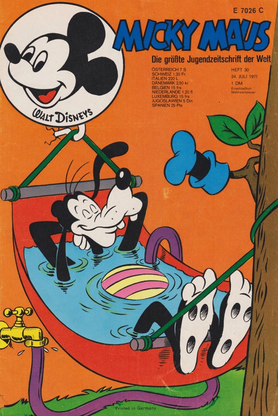 Micky Maus Tijdschrift Duitsland 1971-30 – Goofy Mickey Mouse – Originele uitgave