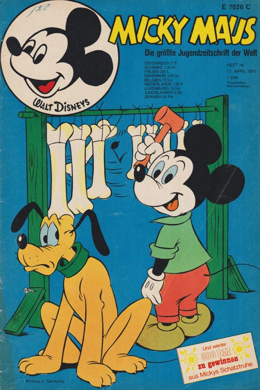Micky Maus Revista Alemanha 1971-16 – Micky Maus Pluto – Edição original