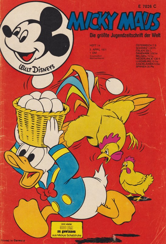 Micky Maus Magazine Allemagne 1971-14 – Donald Duck Mickey Mouse – Édition originale