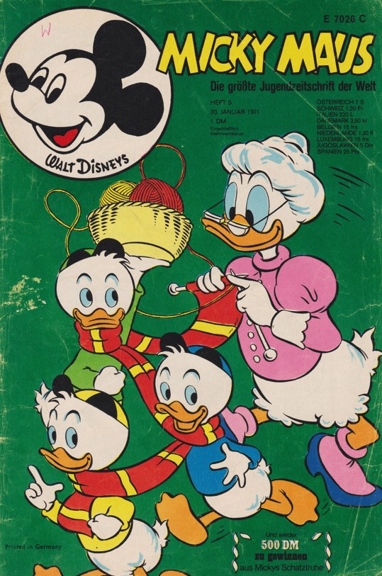 Micky Maus Magasin Tyskland 1971-05 – Daisy Duck Huey Duck Dewey Duck Louie Duck Micky Maus – Originalutgåva