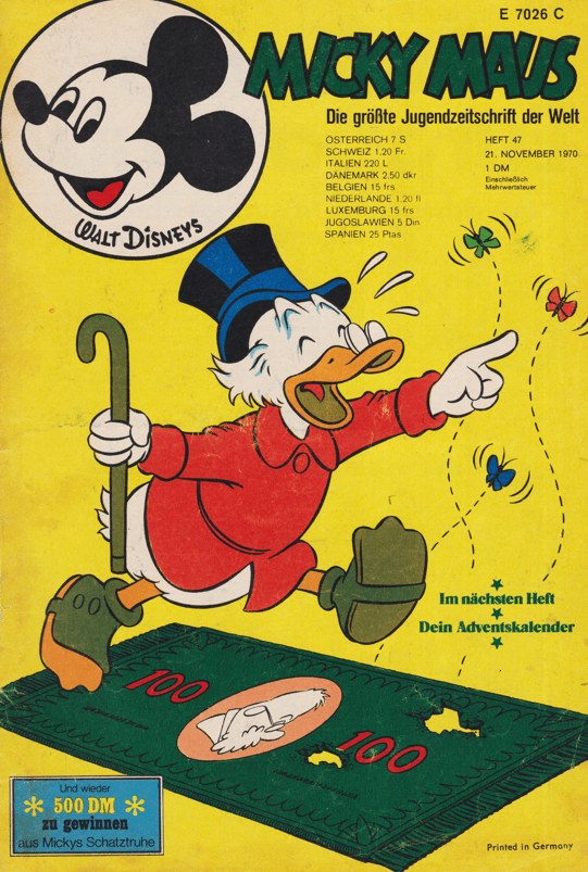 Micky Maus Magazine Germany 1970-47 – Dagobert Duck – Original Print Issue