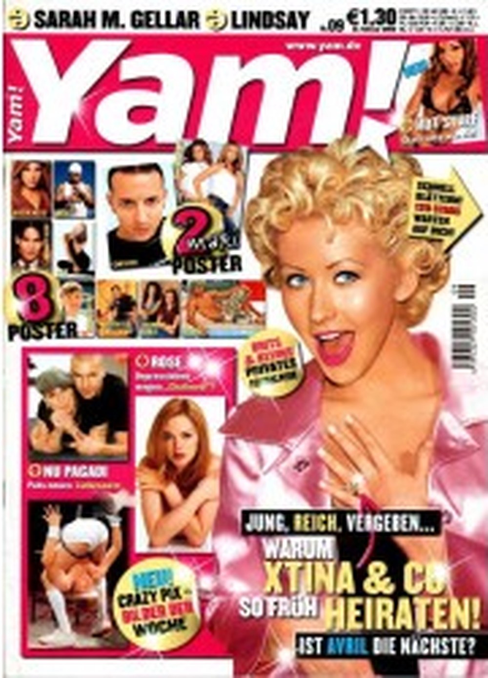 Yam Revista Alemanha 2004-07 – Christina Aguilera Sarah Michelle Gellar Lindsay Lohan Avril Lavigne No Pagan – Edição original