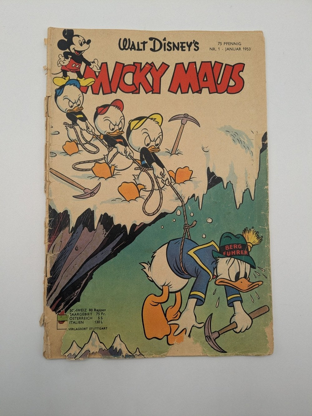 Micky Maus Magazine Allemagne 1953-01 – Donald Duck Huey Duck Dewey Duck Louie Duck Micky Maus – Édition originale