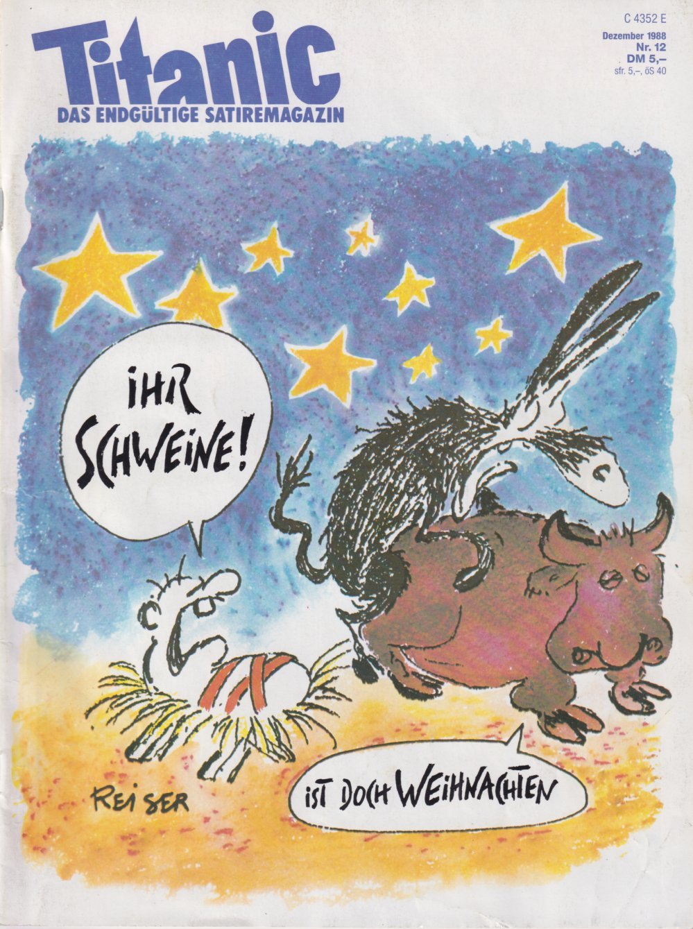 Titanic Magazin Deutschland 1988-12 Weihnachten Satire Krippenszene