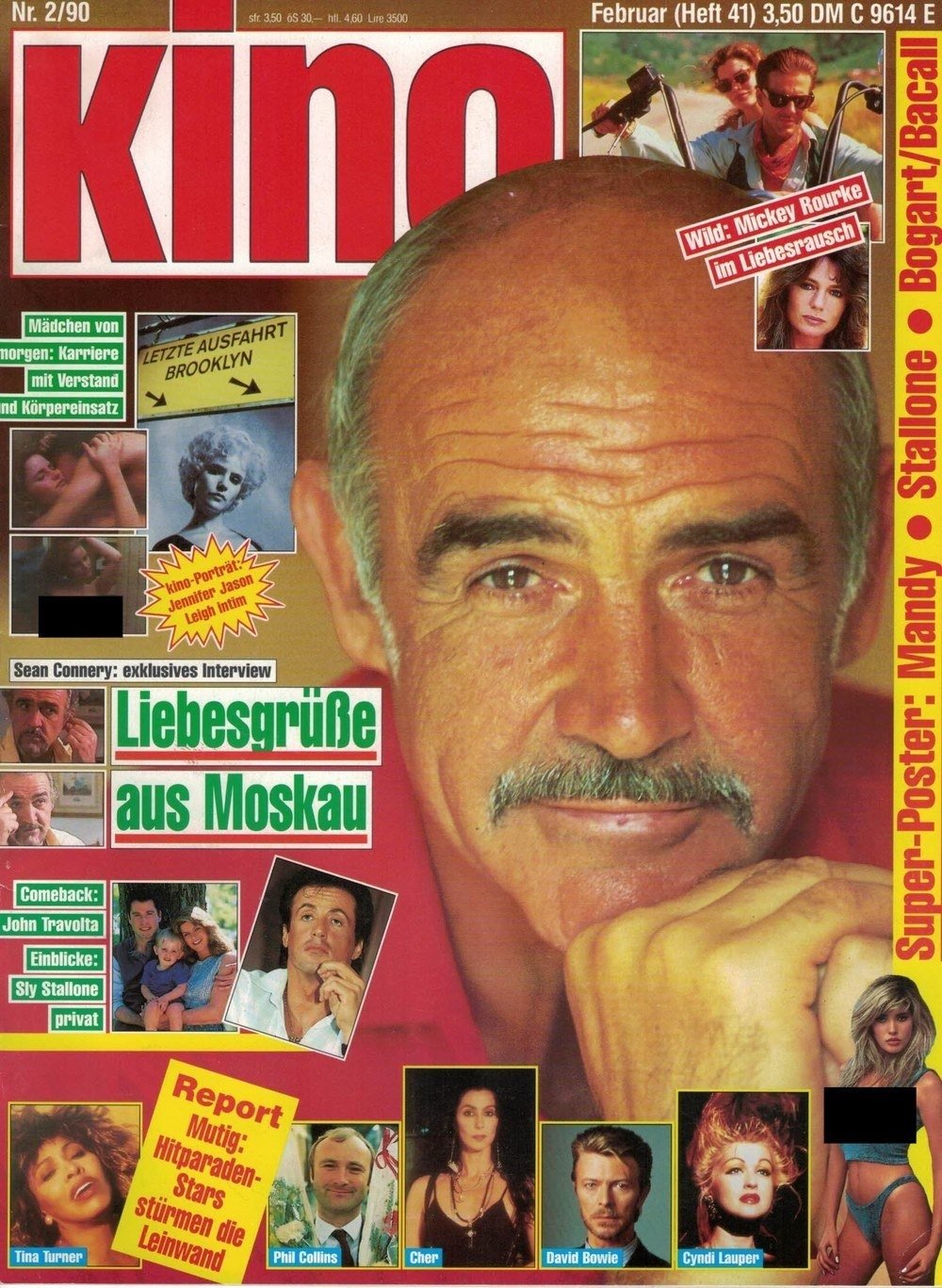Kino Rivista Germania 1990-02 – Sean Connery Tina Turner Phil Collins Cher David Bowie – Edizione originale