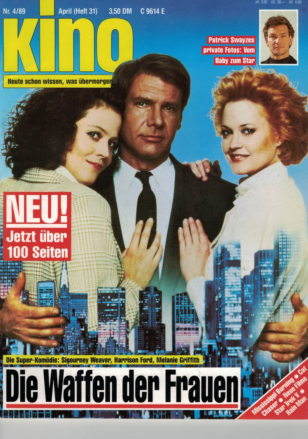 Kino Magazin Deutschland 1989-04 Harrison Ford Sigourney Weaver Melanie Griffith Patrick Swayze