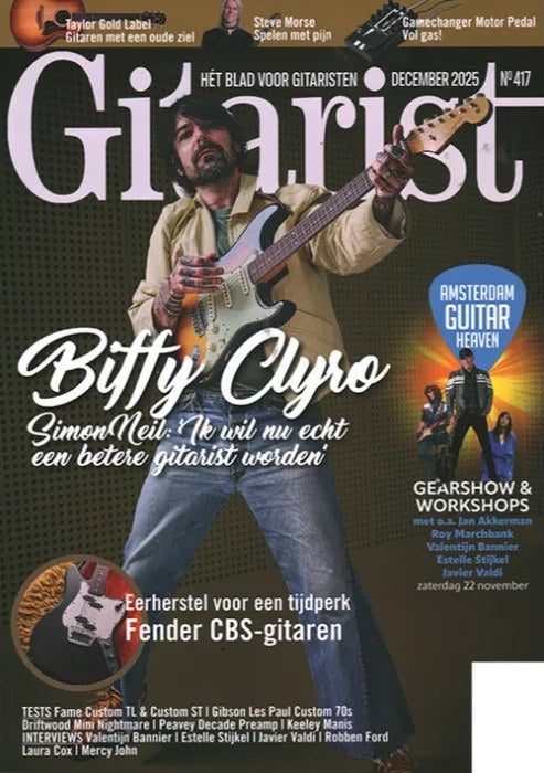 Gitarist Revista Países Bajos 2025 Simon Neil Jan Akkerman Roy Marchbank Valentijn Bannier Estelle Stijkel Edición original