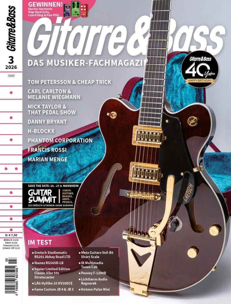Gitarre & Bass Magazine Germany 2026-03 – Tom Petersson Carl Carlton Melanie Wiegmann Mick Taylor Danny Bryant – Original Print Issue