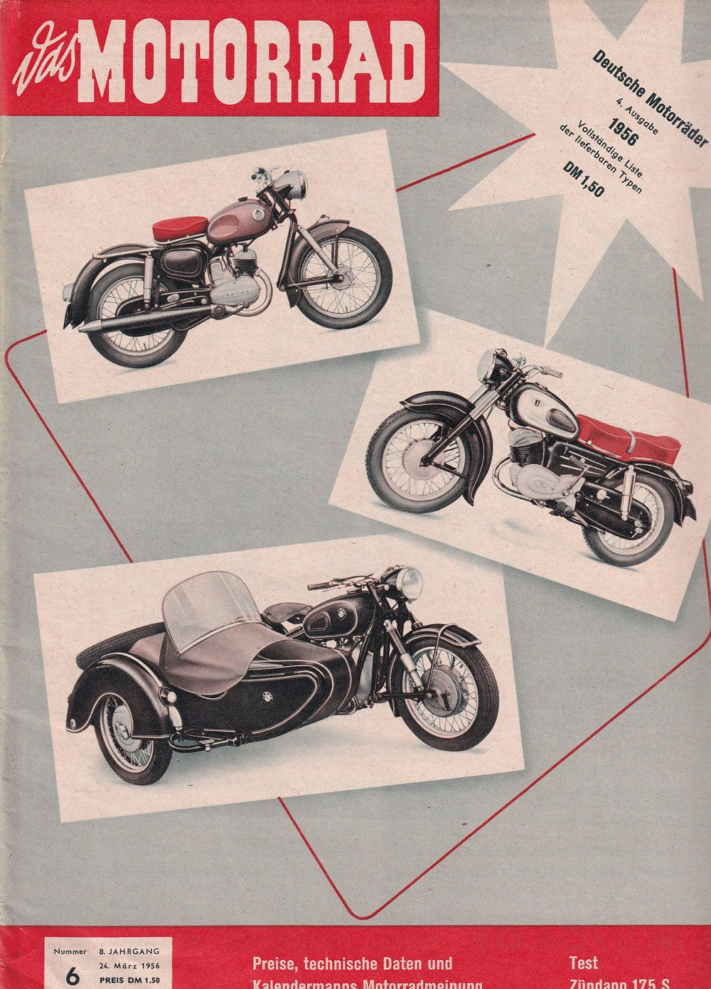 Motorrad Revista Alemania 1956-06 Edición original