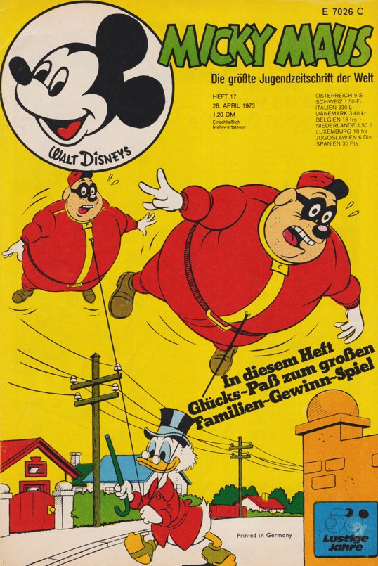Micky Maus Revista Alemania 1973-17 – Mickey Mouse Dagobert Duck Die Panzerknacker – Edición original