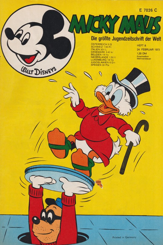 Micky Maus Revista Alemanha 1973-08 – Donald Duck Goofy – Edição original