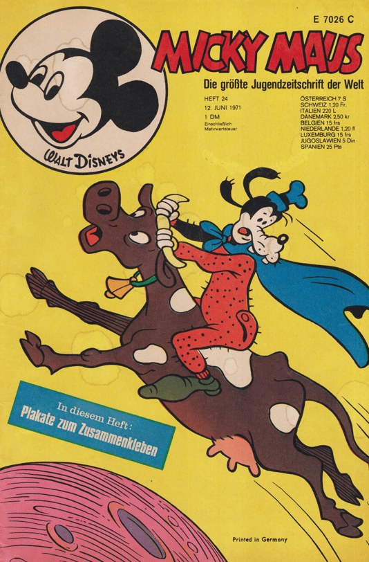 Micky Maus Revista Alemania 1971-24 – Micky Maus Goofy – Edición original
