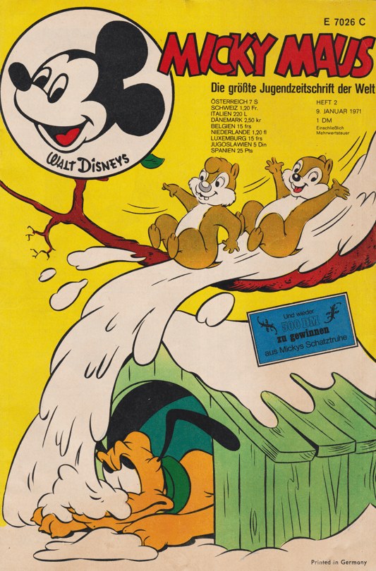 Micky Maus Revista Alemania 1971-02 – Mickey Mouse Chip Dale Pluto – Edición original