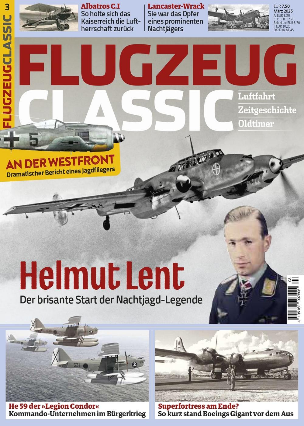 Flugzeug Classics Magazine Germany 2025-03 – Helmut Lent – Original Print Issue