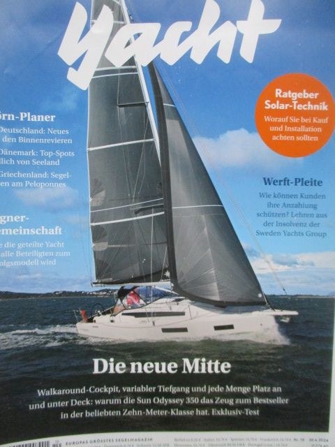 Yacht Magazin Deutschland 2024-10 Segeln Sun Odyssey 350 Segelyacht