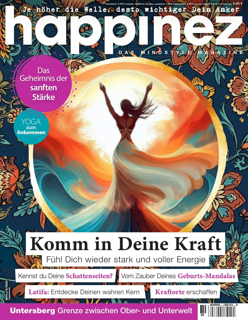 Happinez Magazin Deutschland 2024-08 Achtsamkeit Innere Stärke Selbstfindung