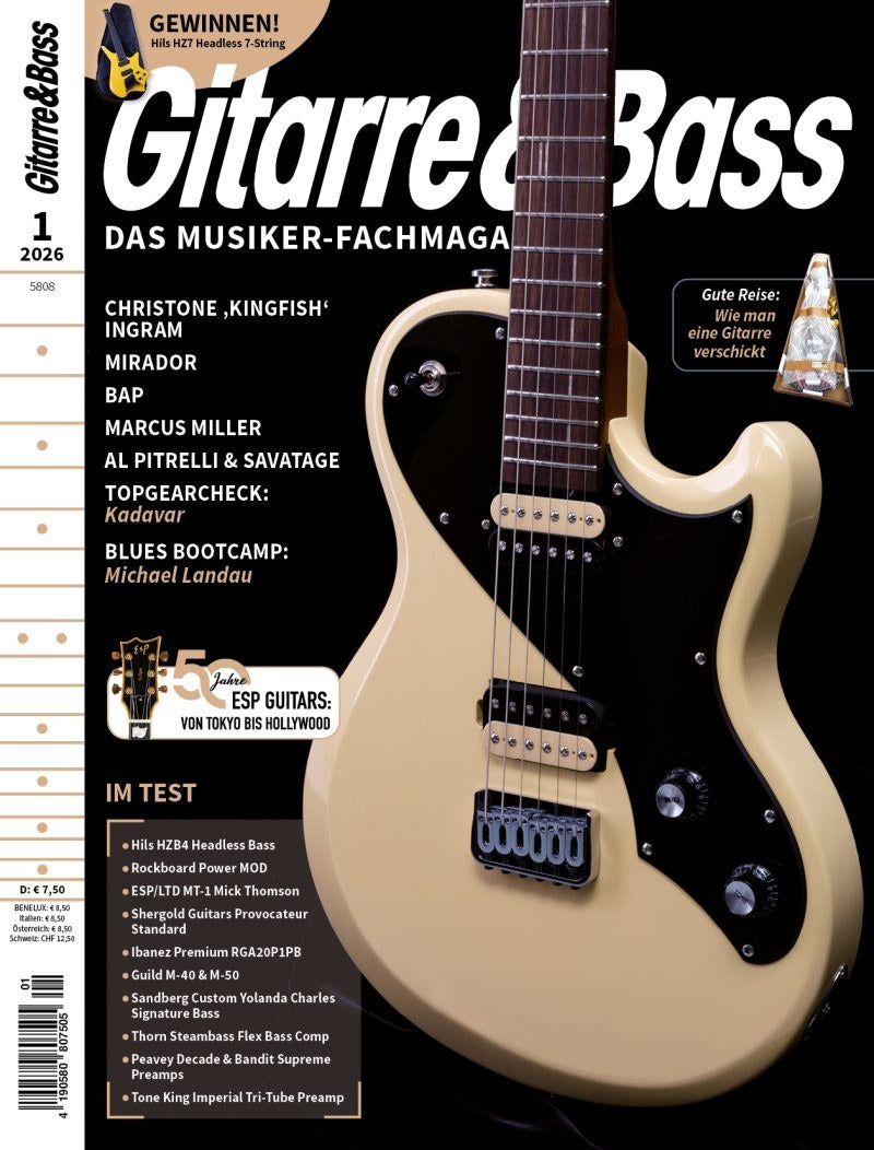 Gitarre & Bass Tijdschrift Duitsland 2026-01 – Christone 'Kingfish' Ingram Marcus Miller Al Pitrelli Michael Landau Mick Thomson – Originele uitgave