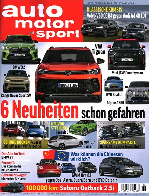Auto Motor Und Sport Lehti Saksa 2024-06 Alkuperäinen painos